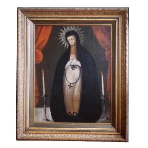 Our Lady Of Solitude, Spanish Colonial School, 18th Century