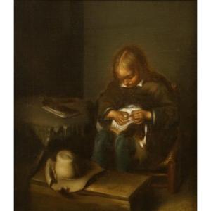 Boy Fleas A Dog, Gerard Ter Borch (ii) (1617-1681), Copy After, Circa 1700