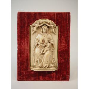 Ivory Relief Depicting The Virgin And Child