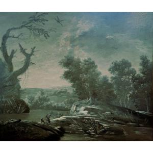 Large Prussian-blue Grisaille, Circle Of Jean-françois Oudry, Mid-18th Century