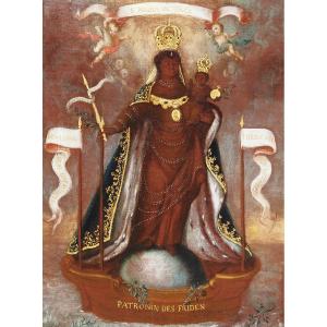 Depiction Of The Black Madonna As Sancta Maria De Pace