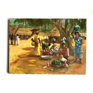 Roger Baudry Twentieth. "congolese Market". The 50's.