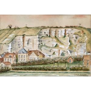 St Aubin-freneuse (normandy). "career Of The Cow". 1915. Watercolour.