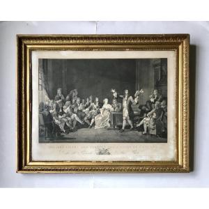 Jean-louis Anselin (1754-1823) "molière Reading His Tartuffe At Ninon De l'Enclos". Early 19th Century