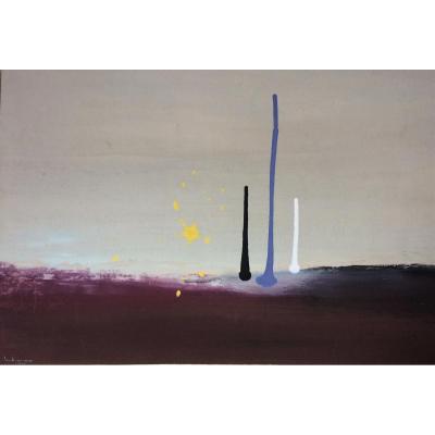 Abstraction. Enrique Todaro. Chilean School. Gouache. 1961.