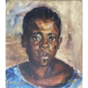 Ulla Haako Weinert (1897-1967). "portrait". 1949. Africanism.