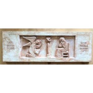 Fernand Debonnaires (1907-1997). "the Annunciation". Original Plaster. 1930s. 