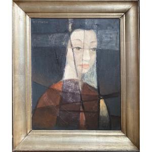Marie-thérèse Martin (jurbise, 1923-mons, 1979). "cubist Woman". 1940s-50s.