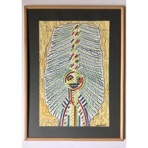 Joska Soos (1921-2008). "totem". 1960. Gouache.