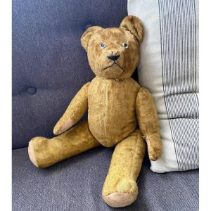 Toy. Jointed Straw Teddy Bear. 1930s.