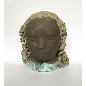 Heinrich Meister (binningen, 1894-dübendorf, 1972). Ceramic "face". 1930s-40s.