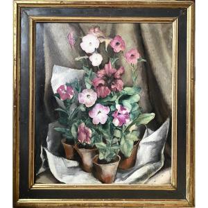 Albert Claes Thobois (1883-1945). "potted Flowers". 1926.