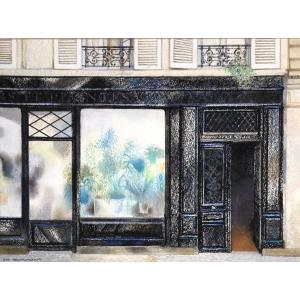 Géo Mommaerts (1923-2006, Brussels). "paris, The Florist's Window". 1983. Pastel.
