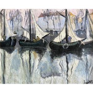 Jean Van Wel (1906 - 1990). "fishing Boats". 1930s.