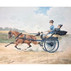 Charles Fernand De Condamy (gamaches, 1847 - Nice, 1913). "walk In Tilbury". Around 1880.