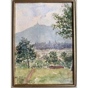 Matteo Olivero (1879-1932, Italy) "landscape". Watercolor