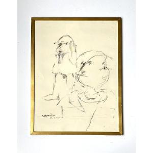 Karel Dierickx (1940-2014, Ghent). "hi". 1968. Drawing.