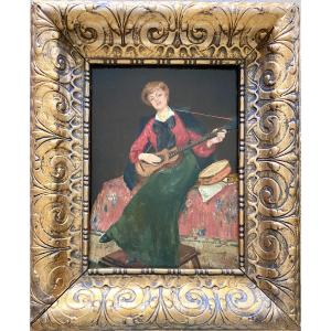 "woman With Guitar". Late 19th Century.