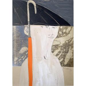 Robert Detheux (brussels, 1932-2010). "the Umbrella". 1958. 