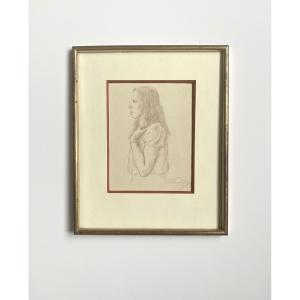 Leonid Frechkop (moscow, 1897-brussels, 1982). Drawing. "profile Of A Woman". 1945.