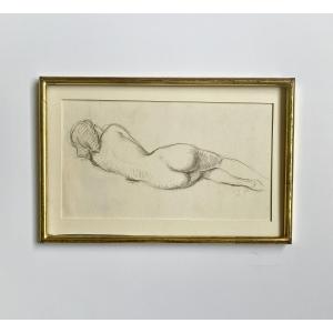 Leonid Frechkop (moscow, 1897-brussels, 1982). Drawing. "nude From The Back". 1930s