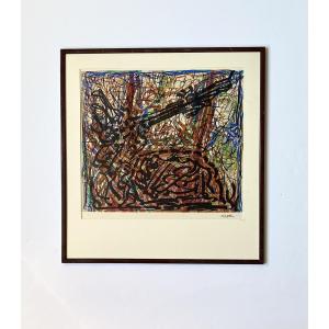 Jean-paul Riopelle (1923 - 2002, Canada) "lying Animal". Lithograph. 1972