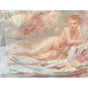 Maud Gerard (1915-2013). "sketch Of A Reclining Female Nude". 1940s-1950s.