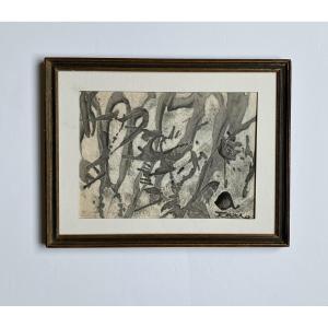 Giro Takao (1903-1968). "abstraction". Japanese School.