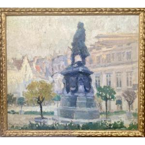 Gaston Haustrate (1878-1949). "museum Square, Charles De Lorraine, Brussels". 1919.