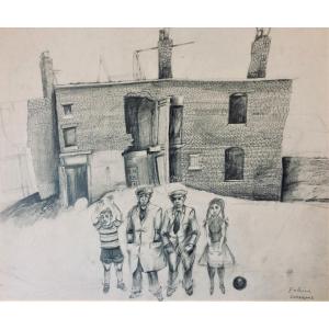 John Patrick Erskine. "street Scene In Sunderland." 1970s. Irish School.