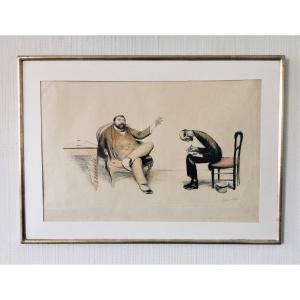 Jean Veber (paris, 1864-1928). "the School Of Gourds". Print. Circa 1907.