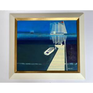 Madelaine Daens (20th Century). "ghost Ship". 1960s. Australian School.