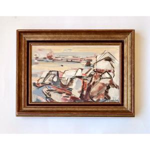 Françoise Grassin Taffin (1927-1995) "rocks Of Brittany". 