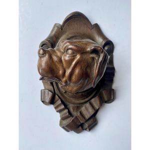 Carved Wood Trophy, Black Forest. "great Dane". Late 19th-early 20th Century.