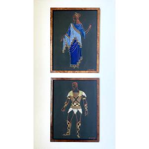 Electra And Orestes (euripides). Theatre Costume Designs. 20th Century.