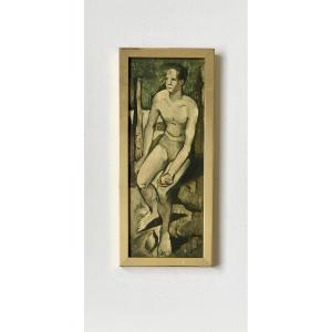 Léon De Bie (20th). "man Holding A Stone". 60.