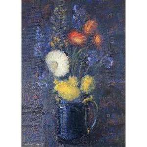 Madeleine Van Doren (ixelles, 1909 - 2001). "flowers". 1971.