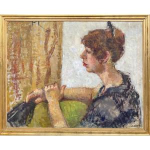 Cl. Ratti (xxth) ."woman In A Theater Box". Around 1940