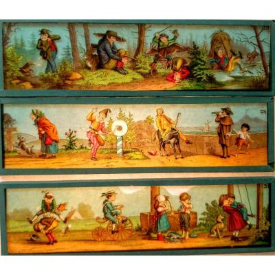 Lot Of Plates (magic Lantern). About 1900.