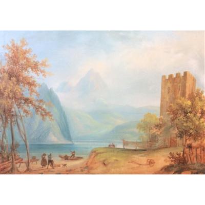 "starigrad Landscape". (croatia). 1815. Mixed Technique.