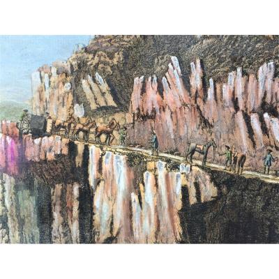 Watercolor English Engraving.