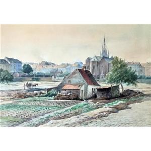 Charles Ligny (1812-1889). "ixelles, View Of The St Boniface District In 1877".