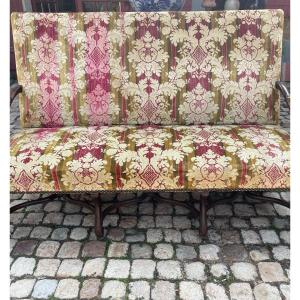Large 3-seater Louis XIV Style Sofa In Walnut