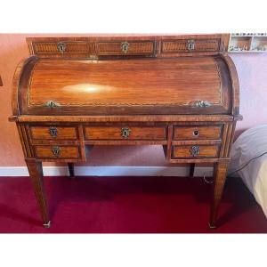 Louis XVI Period Marquetry Cylinder Desk