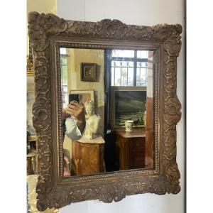 Louis XV Period Mirror In Carved Wood 