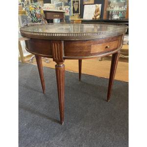 Large Mahogany Bouillotte Table From The Restoration Period 