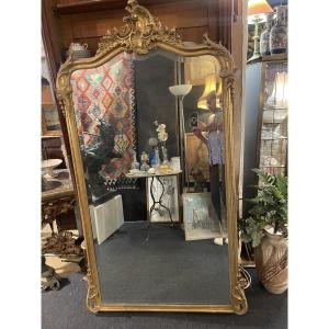 Napoleon III Period Mirror In Louis XV Style Gilded Wood