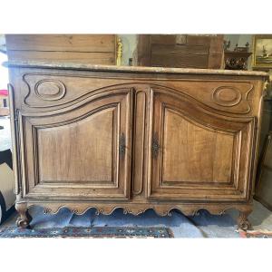 Cherry Wood Hunting Buffet Topped With Languedoc Marble 
