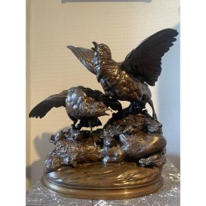 Pair Of Partridges By Alfred Barye