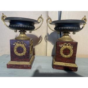 Pair Of Restoration-era Cassolettes